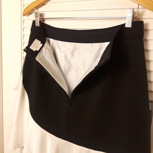 Kate Spade Skirt 10 Color Block A-line Skirt Black White See Measurements - Picture 15 of 16